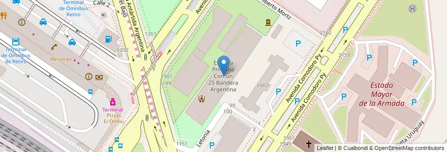 Mapa de ubicacion de Escuela Primaria Común 25 Bandera Argentina, Retiro en Argentina, Ciudad Autónoma De Buenos Aires, Comuna 1, Buenos Aires.