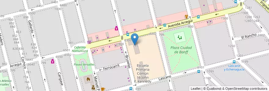 Mapa de ubicacion de Escuela Primaria Común 25 Estados Unidos de América, Versalles en Argentina, Autonomous City Of Buenos Aires, Autonomous City Of Buenos Aires, Comuna 10.