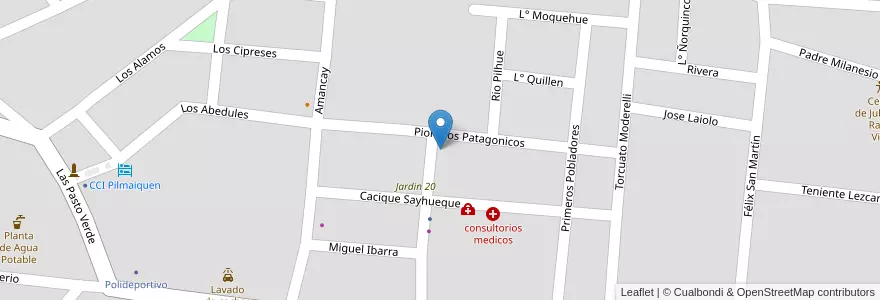 Mapa de ubicacion de Escuela Primaria de Adultos Nucleamiento N° 7 en الأرجنتين, تشيلي, نيوكوين, Departamento Aluminé, Límite Municipio De Aluminé, Aluminé.