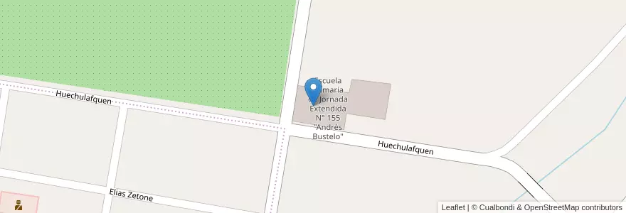 Mapa de ubicacion de Escuela Primaria de Jornada Extendida N° 155 "Andrés Bustelo" en 阿根廷, 内格罗河省, General Roca, Departamento General Roca.