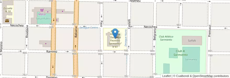 Mapa de ubicacion de Escuela Primaria "Domingo Faustino Sarmiento" Nº81 en Argentina, Entre Ríos Province, Departamento Villaguay, Distrito Lucas Al Sud, Villaguay.