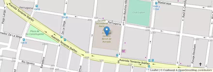 Mapa de ubicacion de Escuela Primaria Genaro Beron de Astrada en Argentine, Corrientes, Departamento Capital, Corrientes, Corrientes.