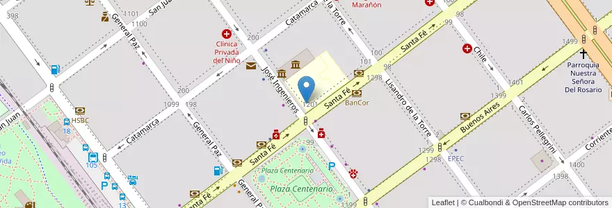 Mapa de ubicacion de Escuela Primaria José Ingenieros en آرژانتین, Córdoba, Departamento General San Martín, Pedanía Villa María, Municipio De Villa María, Villa María.