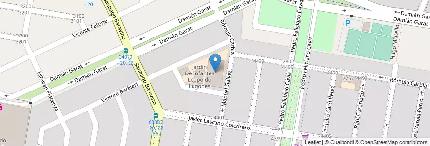 Mapa de ubicacion de Escuela Primaria Leopoldo Lugones en Argentina, Córdova, Departamento Capital, Pedanía Capital, Córdoba, Municipio De Córdoba.