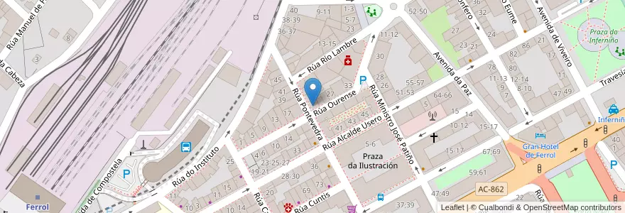 Mapa de ubicacion de Escuela Primaria Ludy en España, Galicia / Galiza, A Coruña, Ferrol, Ferrol.