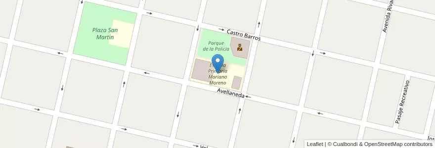 Mapa de ubicacion de Escuela Primaria Mariano Moreno en Argentinië, Córdoba, Departamento Unión, Pedanía Ascasubi, Municipio De Laborde.