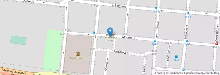 Mapa de ubicacion de Escuela Primaria N 10 en Argentina, Corrientes, Departamento Capital, Corrientes, Corrientes.