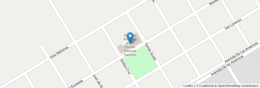 Mapa de ubicacion de Escuela Primaria n° 10 Doctor Pascual Santoro en アルゼンチン, ブエノスアイレス州, Partido De Presidente Perón.