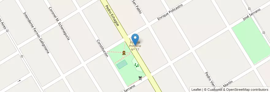 Mapa de ubicacion de Escuela Primaria N* 17 en Arjantin, Buenos Aires, Partido De Almirante Brown, Malvinas Argentinas.