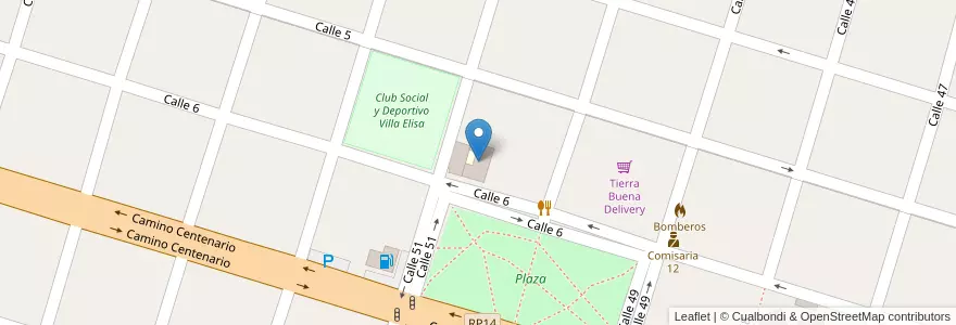 Mapa de ubicacion de Escuela Primaria N° 17 Luis Castells, Villa Elisa en Argentinien, Provinz Buenos Aires, Partido De La Plata, Villa Elisa.