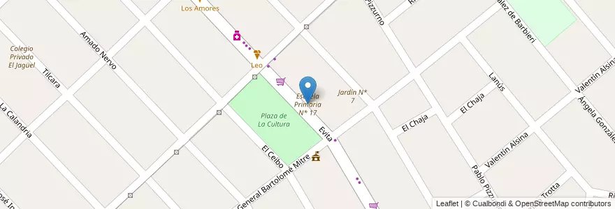 Mapa de ubicacion de Escuela Primaria N* 17 en Arjantin, Buenos Aires, Partido De Esteban Echeverría, El Jagüel.