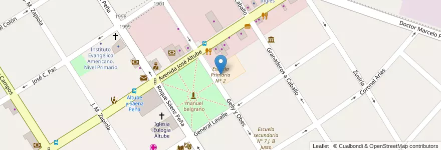 Mapa de ubicacion de Escuela Primaria N* 2 en Arjantin, Buenos Aires, Partido De José C. Paz.