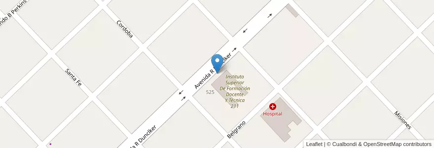 Mapa de ubicacion de Escuela Primaria N° 2 "Hipólito Yrigoyen" en Arjantin, Buenos Aires, Partido De Leandro N. Alem.