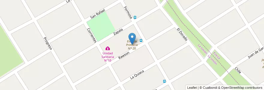 Mapa de ubicacion de Escuela Primaria N* 20 en Argentina, Buenos Aires, Partido De Ezeiza, La Unión.