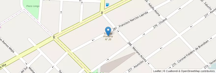 Mapa de ubicacion de Escuela Primaria N° 20 en Arjantin, Buenos Aires, Partido De Tres De Febrero, Ciudadela.