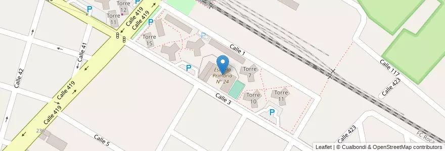 Mapa de ubicacion de Escuela Primaria N° 24, Villa Elisa en Аргентина, Буэнос-Айрес, Partido De La Plata, Villa Elisa.