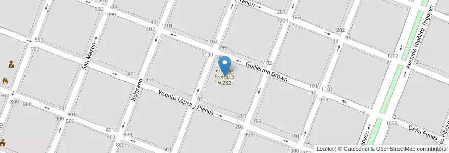 Mapa de ubicacion de Escuela Primaria N 252 en アルゼンチン, チャコ州, Departamento Comandante Fernández, Municipio De Presidencia Roque Sáenz Peña, Presidencia Roque Sáenz Peña.