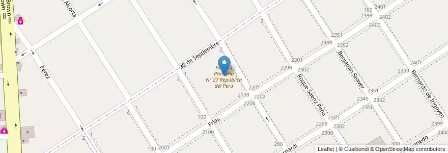 Mapa de ubicacion de Escuela Primaria N° 27 República del Perú en Arjantin, Buenos Aires, Partido De Lomas De Zamora, Partido De Almirante Brown, José Mármol.
