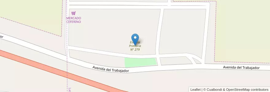 Mapa de ubicacion de Escuela Primaria N° 279 en アルゼンチン, チリ, ネウケン州, Departamento Picunches, Las Lajas, Las Lajas.