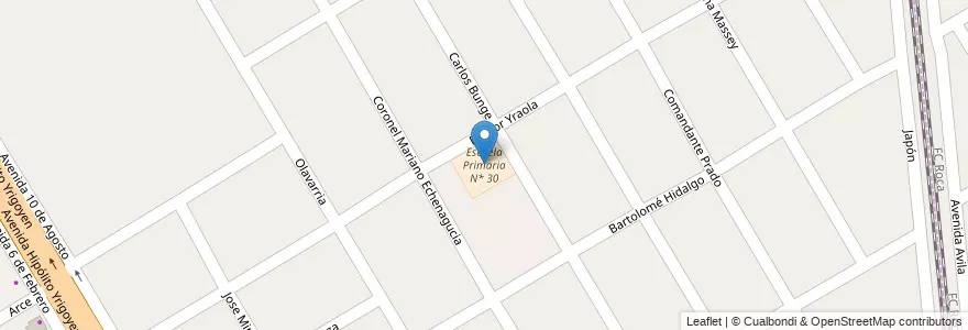 Mapa de ubicacion de Escuela Primaria N* 30 en Arjantin, Buenos Aires, Partido De Almirante Brown, Longchamps.