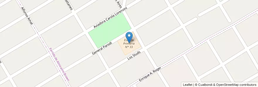 Mapa de ubicacion de Escuela Primaria N* 33 en Argentina, Buenos Aires, Partido De Almirante Brown.