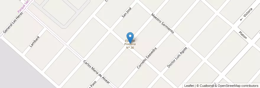 Mapa de ubicacion de Escuela Primaria N* 36 en Arjantin, Buenos Aires, Partido De San Miguel.