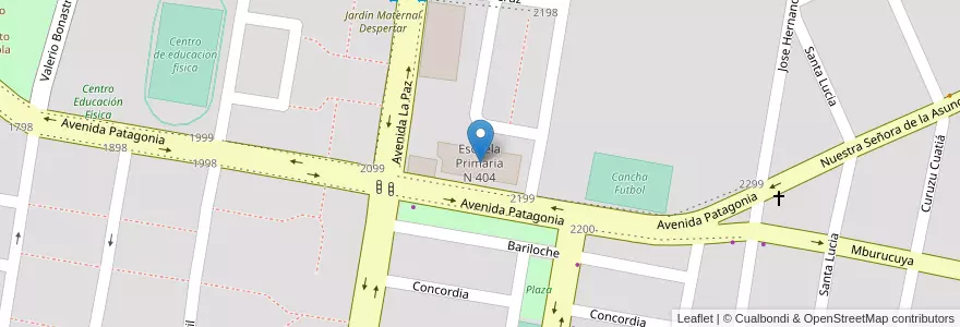 Mapa de ubicacion de Escuela Primaria N 404 en アルゼンチン, コリエンテス州, Departamento Capital, Corrientes, Corrientes.
