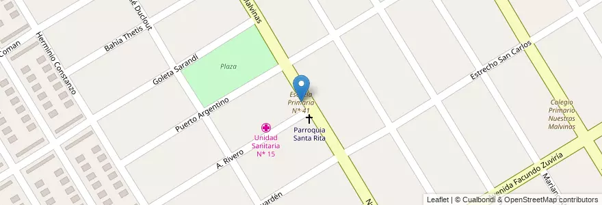 Mapa de ubicacion de Escuela Primaria N* 41 en 阿根廷, 布宜诺斯艾利斯省, Partido De Esteban Echeverría, Monte Grande.