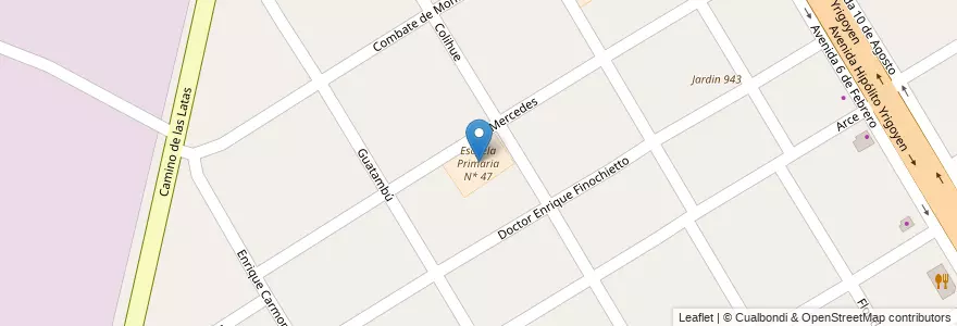 Mapa de ubicacion de Escuela Primaria N* 47 en アルゼンチン, ブエノスアイレス州, Partido De Almirante Brown, Longchamps.