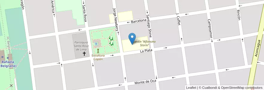 Mapa de ubicacion de Escuela Primaria N° 478 "Villa Rosas" en アルゼンチン, サンタフェ州, Departamento Castellanos, Municipio De Rafaela.