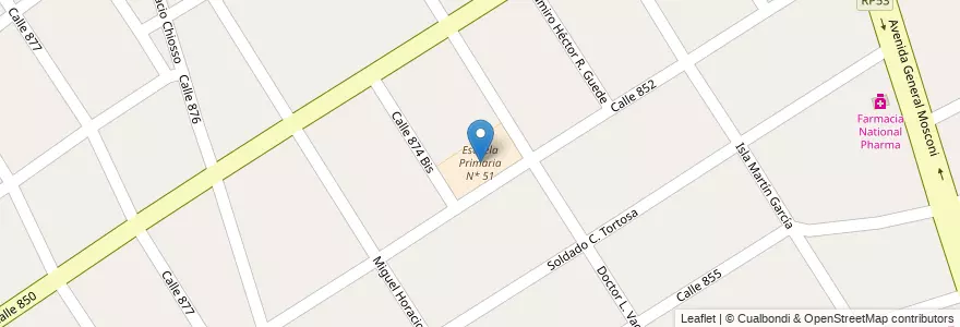 Mapa de ubicacion de Escuela Primaria N* 51 en Arjantin, Buenos Aires, Partido De Quilmes, Villa La Florida.