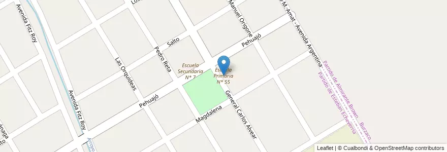 Mapa de ubicacion de Escuela Primaria N* 55 en Argentina, Buenos Aires, Partido De Esteban Echeverría, Monte Grande.