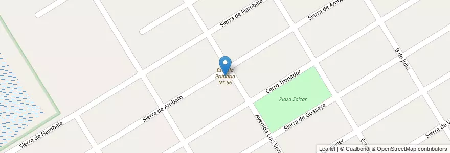 Mapa de ubicacion de Escuela Primaria N* 56 en 아르헨티나, 부에노스아이레스주, Partido De Esteban Echeverría, 9 De Abril.