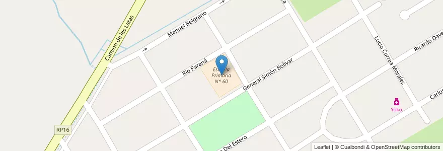 Mapa de ubicacion de Escuela Primaria N* 60 en Argentinien, Provinz Buenos Aires, Partido De Almirante Brown, Longchamps.