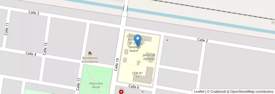Mapa de ubicacion de Escuela Primaria N° 61 - "Santiago André" en الأرجنتين, ريو نيغرو, Departamento General Roca, Municipio De Mainqué, Mainque.