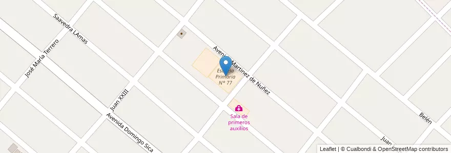 Mapa de ubicacion de Escuela Primaria N* 77 en Arjantin, Buenos Aires, Partido De Merlo, Pontevedra.