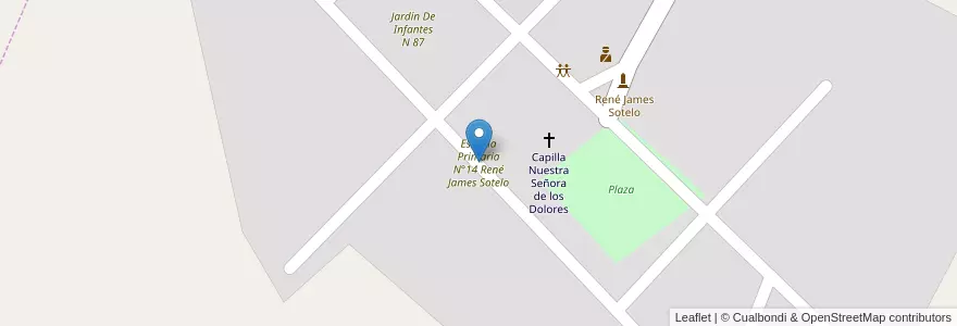 Mapa de ubicacion de Escuela Primaria N°14 René James Sotelo en Argentinien, Chaco, Departamento Veinticinco De Mayo, Municipio De Machagai, Colonia Aborigen Chaco.