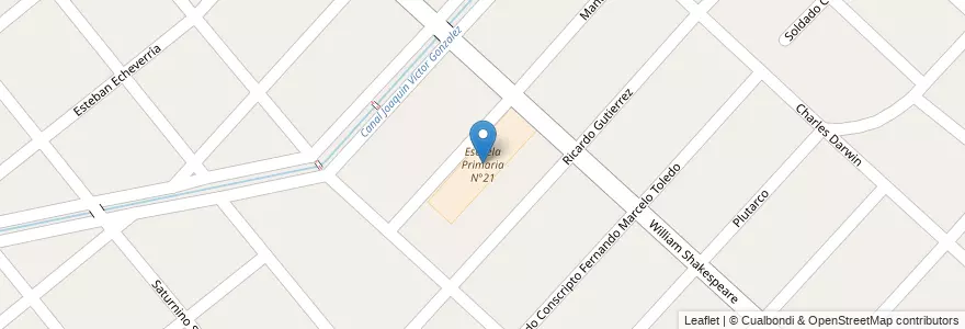 Mapa de ubicacion de Escuela Primaria N°21 en Argentinië, Buenos Aires, Partido De Moreno, Moreno.