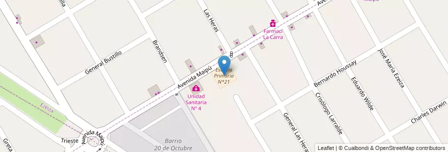 Mapa de ubicacion de Escuela Primaria N*21 en Arjantin, Buenos Aires, Partido De Ezeiza.