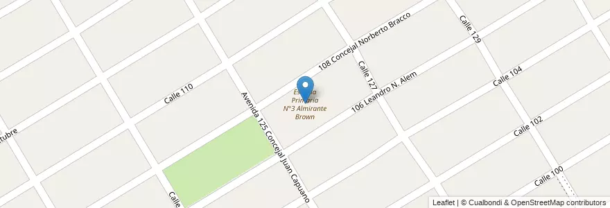 Mapa de ubicacion de Escuela Primaria N°3 Almirante Brown en Argentina, Buenos Aires, Partido De Presidente Perón.