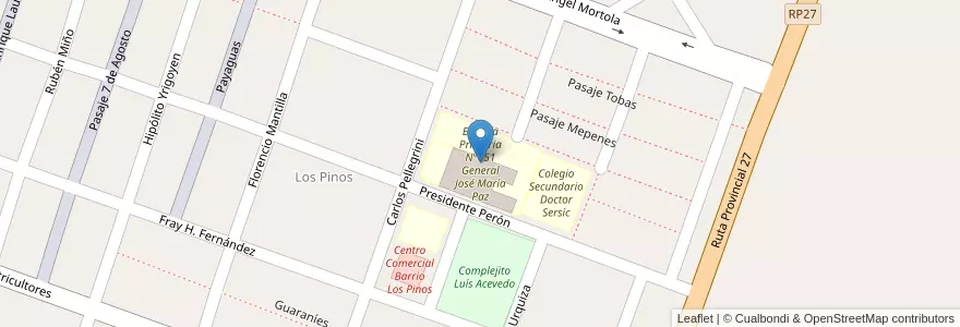 Mapa de ubicacion de Escuela Primaria N°451 General José María Paz en الأرجنتين, Corrientes, Departamento Bella Vista, Municipio De Bella Vista.