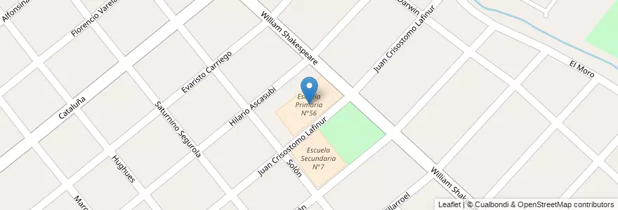 Mapa de ubicacion de Escuela Primaria N°56 en アルゼンチン, ブエノスアイレス州, Partido De Moreno, Moreno.