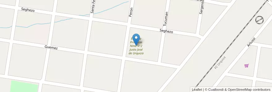 Mapa de ubicacion de Escuela Primaria Nina Nº2 Justo José de Urquiza en 阿根廷, 恩特雷里奥斯省, Departamento Federal, Distrito Francisco Ramírez, Federal.