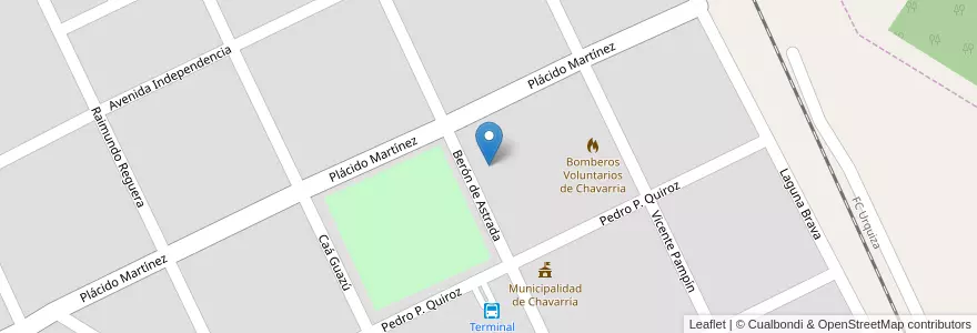 Mapa de ubicacion de Escuela Primaria Nº 140 General José de San Martín en アルゼンチン, コリエンテス州, Departamento San Roque, Municipio De Chavarría, Chavarría.
