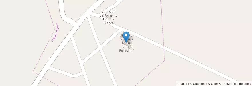 Mapa de ubicacion de Escuela Primaria Nº 180 "Carlos Pellegrini" en Argentina, Chile, Wilayah Río Negro, Departamento Pilcaniyeu.
