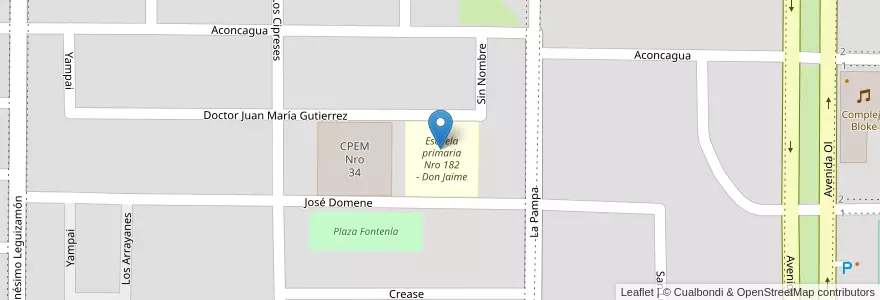 Mapa de ubicacion de Escuela Primaria nº 182 Don Jaime en Argentina, Cile, Provincia Di Neuquén, Departamento Confluencia, Municipio De Neuquén, Neuquén.