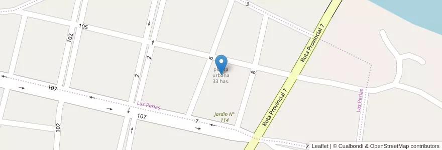 Mapa de ubicacion de Escuela Primaria Nº 247 "Las Perlas" / CEM Nº124 en Argentine, Chili, Province De Río Negro, Departamento El Cuy.