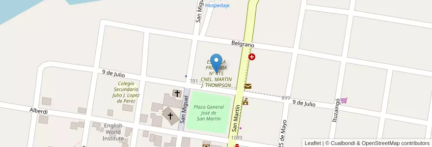 Mapa de ubicacion de ESCUELA PRIMARIA Nº 415 CNEL. MARTIN J. THOMPSON en Аргентина, Корриентес, Departamento General Paz, Municipio De Itá Ibaté.