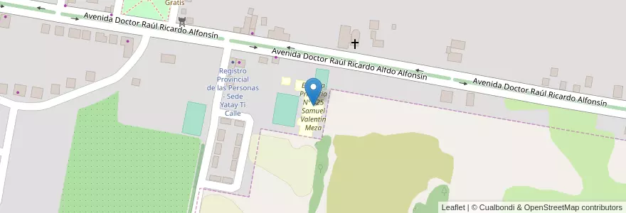 Mapa de ubicacion de Escuela Primaria Nº 425 Samuel Valentín Meza en Argentinien, Corrientes, Departamento Lavalle, Municipio De Yatay Tí Calle, Yatay Tí Calle.