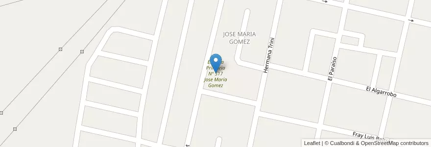 Mapa de ubicacion de Escuela Primaria Nº 517 Jose María Gomez en الأرجنتين, Corrientes, Departamento Mercedes, Municipio De Mercedes.